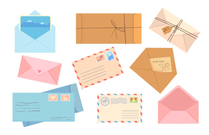illustrations of different pieces of mail
